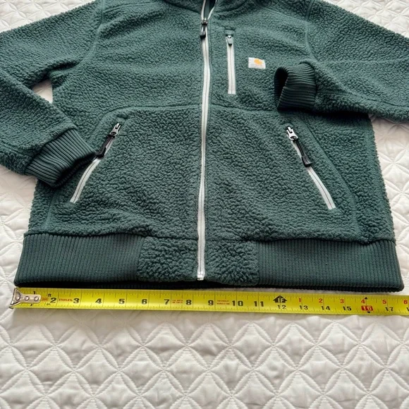 Carhartt Women's High Pile Sherpa Fleece Full Zip Jacket Blue Green Teal Size S - Picture 4 of 16
